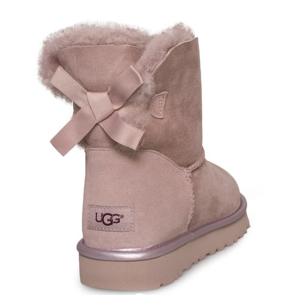 UGG CLASSIC MINI BAILEY BOW II METALLIC DUSK BOOT USA 7/UK 5.5/EU 38 - Picture 1 of 8